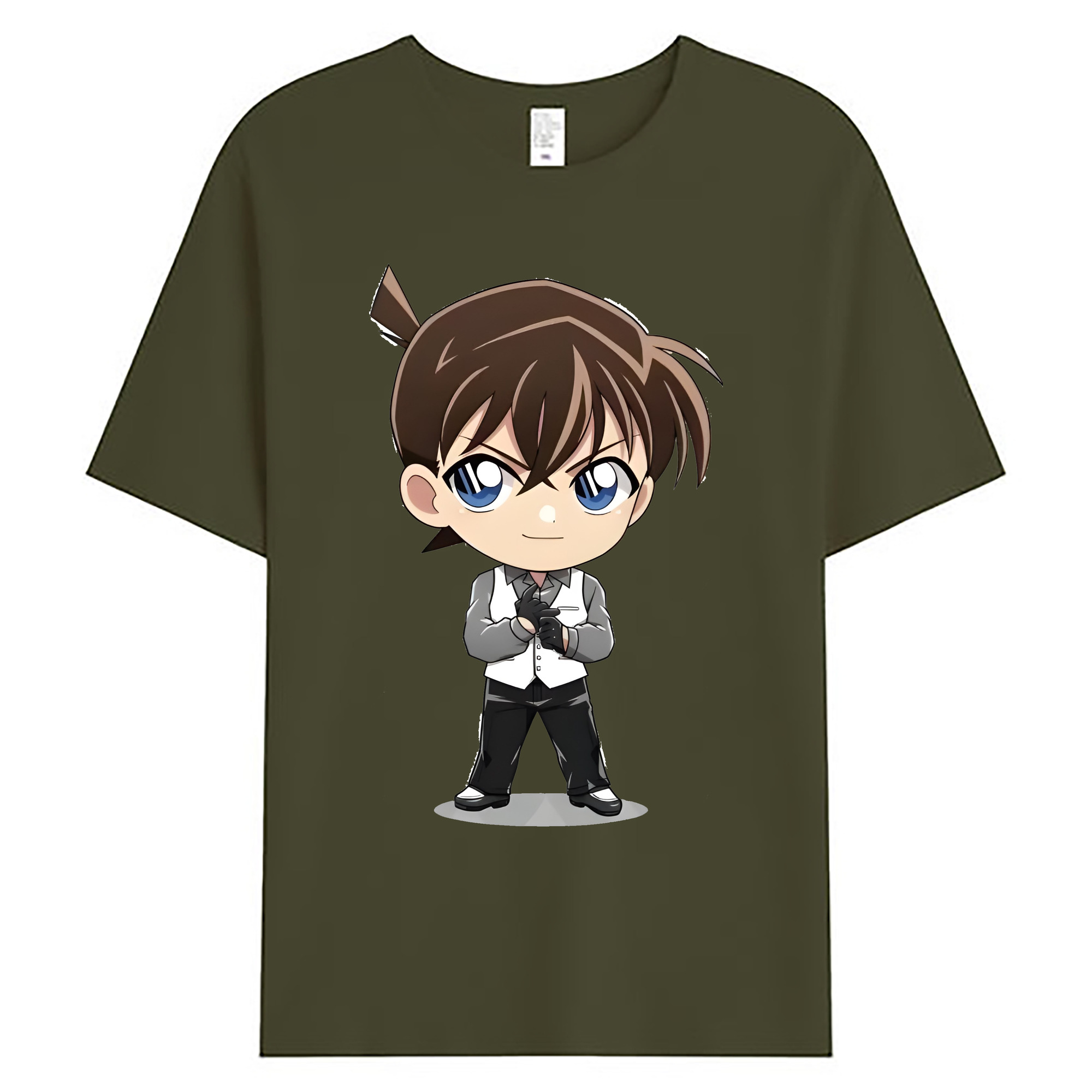 （画像用） 名探偵コナン 江戸川 コナン Detective Conan Conan Edogawa 綿100％ メンズ半袖Tシャツ｜肌触りやわらか＆通気性
